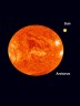 Arcturus a Slunce. Foto: Astroprofspage.com.